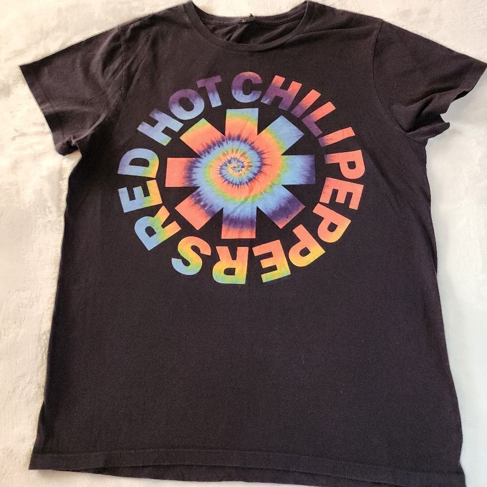 Bay Island Red Hot Chili Peppers Black Tshirt With Colorful Graphics Size Large